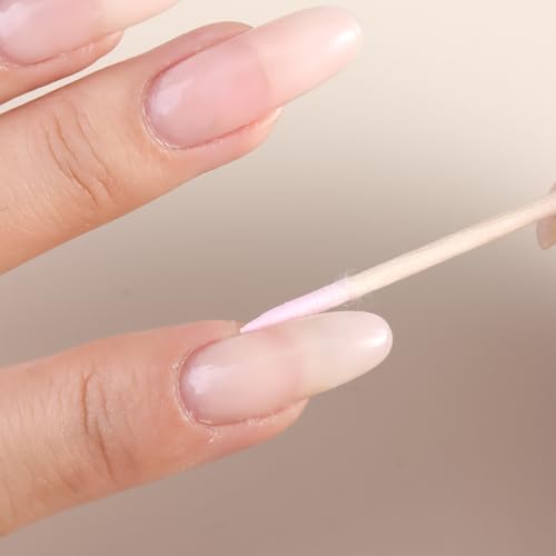Pink Double-Head Pointed Cotton Swabs - Precision Nail & Makeup Cleaning, 200pcs