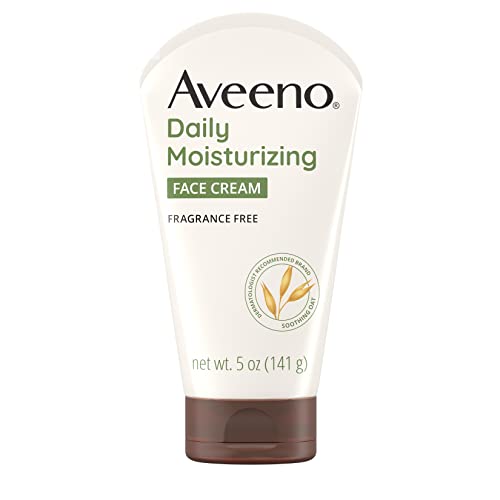 Aveeno Daily Moisturizing Face Cream with Prebiotic Oat for Sensitive Skin, Lightweight Hydrating Face Moisturizer for Dry Skin, Paraben-Free, Fragrance-Free, Dye-Free, 5 FL OZ