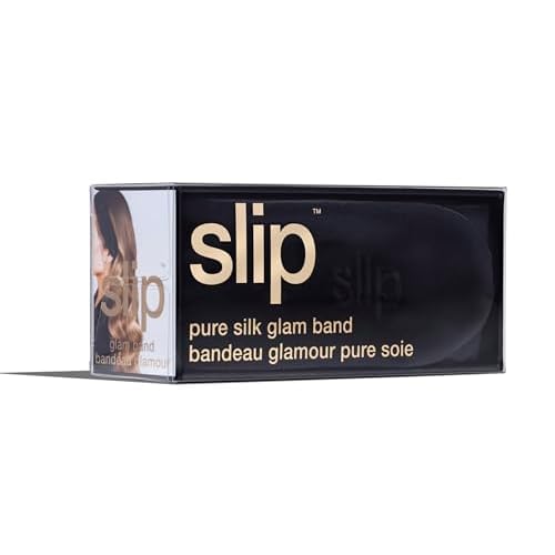 SLIP Glam Band Black ? Ultra-Smooth Hair Tie for Gentle Hold, Prevents Creases & Breakage, Ideal for Sleep, Workouts & Everyday Styling, Durable & Luxurious Hair Accessory