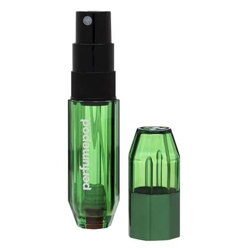 Travalo Perfume Pod Ice Travel Perfume Atomizer - High Definition Mini Pump Sprayer - Travel TSA Approved - Easy Fill - Leak Proof - Green - 0.6oz (Pack of 2)