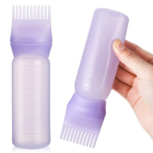 6Oz Hair Dye Root Comb Applicator Bottle - Purple