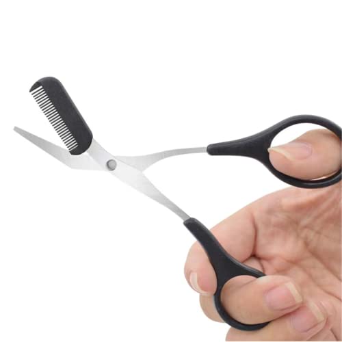 Eyebrow Trimmer Scissors with Comb - Women's Grooming Tool, Non-Slip Handle, Stainless Steel
