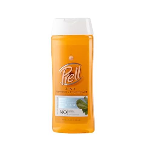 Prell Witch Hazel Color Safe Refreshes & Hydrates 2-in-1 Shampoo + Conditioner for Dry, Damaged Hair, 13.5 fl.oz (Pack of 6)