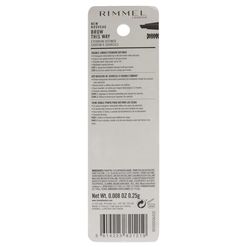 Rimmel Brow This Way Eyebrow Definer Pencil - Soft Black