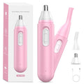 Nose Hair Trimmer for Women Rechargeable :2024 Upgrade 2 in 1 Nose Trimmer for Women, Painless Eyebrow & Facial Hair Trimmer- Dual-Edge Blades, IPX7 Waterproof, Portable for Easy Cleansing, Pink