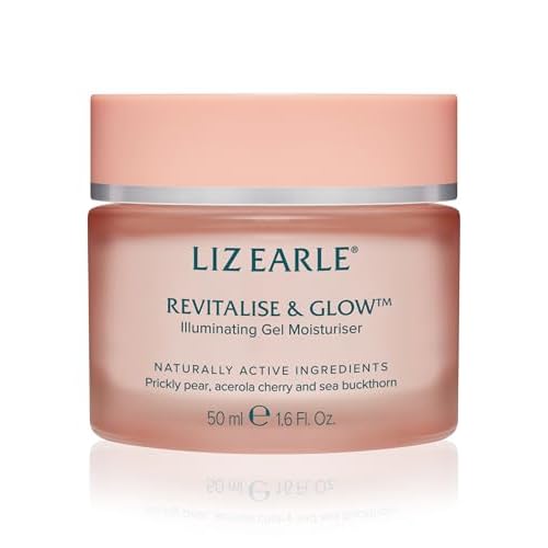 Liz Earle Revitalize & Glow Illuminating Gel Moisturizer - Brightening Vitamin C Face Cream & Pore Minimizer - Enriched with Acerola Cherry to Gently Exfoliate Skin and Boost Hydration (50ml)
