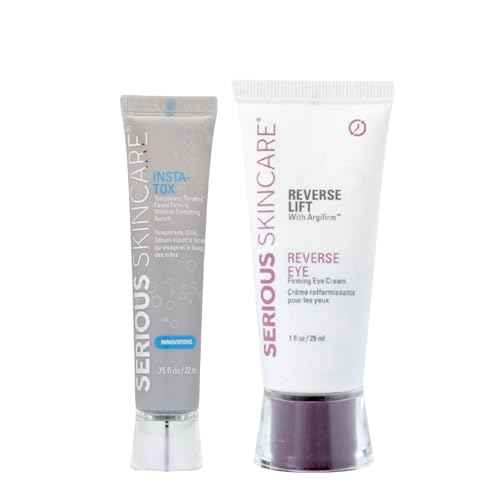 INSTA-TOX Facial Firming Wrinkle Smoothing Serum & Reverse Lift Firming Eye Cream Set - Tightener for Lines, Deep Wrinkles and Pores - Temporary Lift for Face and Eyes - Serious Skincare