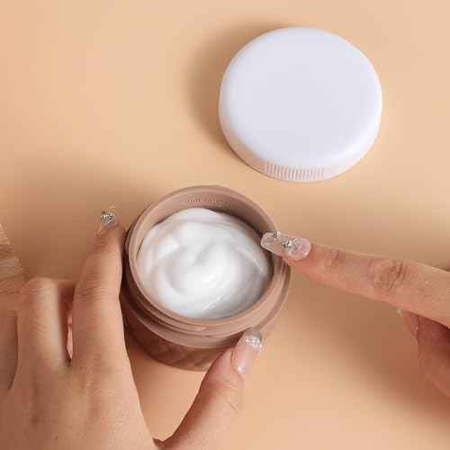 Travel Containers for Toiletries, Silicone Cream Jars BPA-Free, TSA Approved 2oz Travel Size Containers, Leak-proof Silicone Jars with Lid for Cosmetic Face Hand Body Cream (4 Pack)