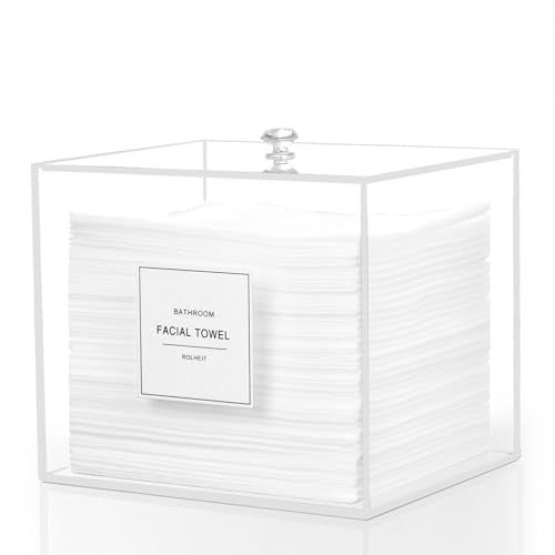 Acrylic Face Towel Holder Dispenser Box with Lid