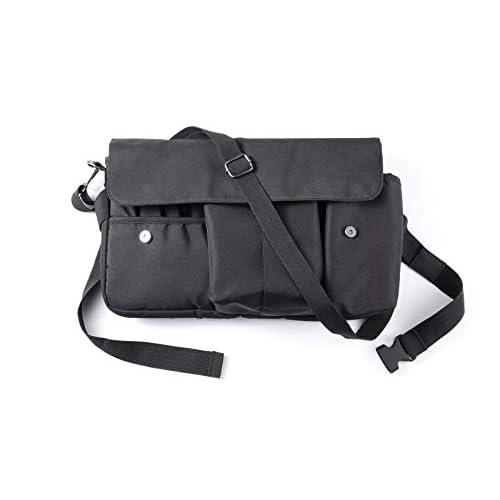Rownyeon Professional Cosmetic Makeup Brush Bag Case Portable Cosmetic Brush Holder Organizer with Artist Adjustable Belt Strap(Brushes Not Included)