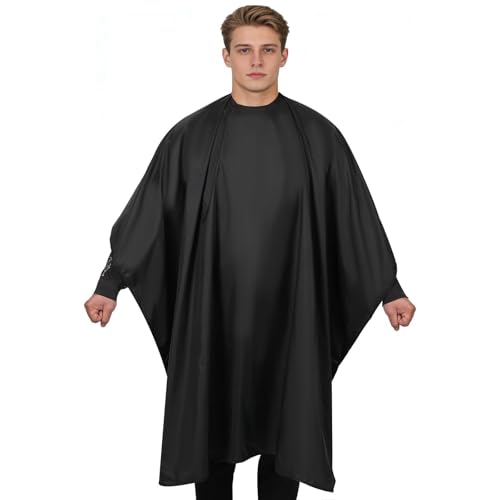 Waterproof Barber Cape 51x59 Inch Anti-Static Salon Cape with Adjustable Snap Closure - Variation 1
