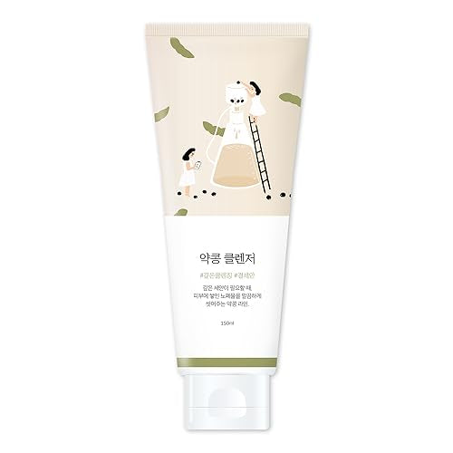 ROUND LAB Soybean Nourishing Cleanser | Scrub foam cleanser, Gentle exfoliation, Remove blackheads and excess sebum, a potent plant-derived ingredient (5.07fl.oz)