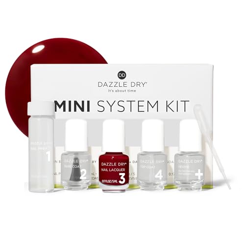 Dazzle Dry C.E.O. Mini Nail Kit – 4 Step System, 5 Pieces, Fast Dry