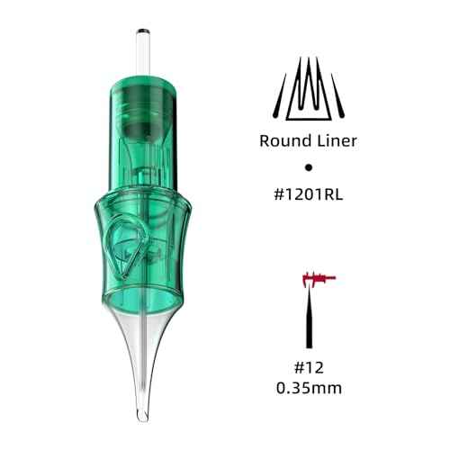 A-minusone 20Pcs 1201RL Tattoo Needles Cartridges Standard #12 1 Round Liner Size Tattoo Cartridge Needle Pro Disposable Cartridges Sterilization and Safety for Most Tattoo Pen Cartridge Machines