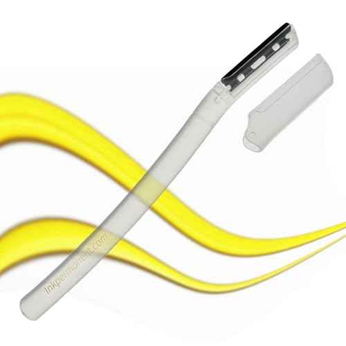 Ink Permanent Face Razors for Women with White Brow Mapping String Kit, 7 Eyebrow Razors with Pre-Inked Mapping String for Facial Hair Removal for Women, Brow Mapping Kit, Eyebrow Razor