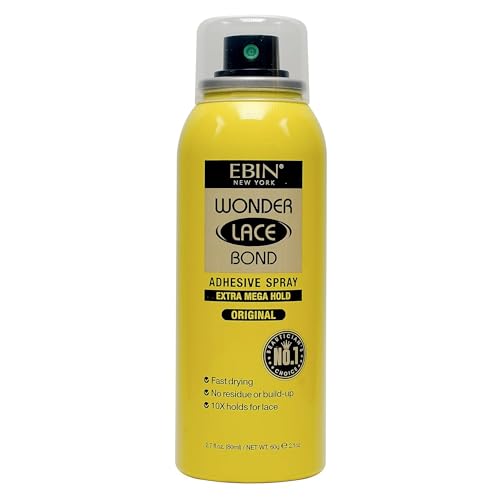 EBIN NEW YORK Wonder Lace Bond Adhesive Spray - Extreme Firm Hold 2.7oz/ 80ml| Active Use, Fast Drying, No Residue, No Build-up, All-day Powerful Hold, Easy Daily Wig Install