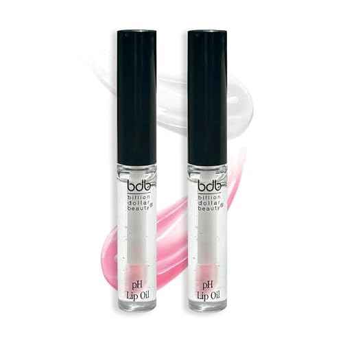 billion dollar brows bdb Color Changing pH Lip Oil - Moisturizing, Plumping, Glossy, 2-Pack