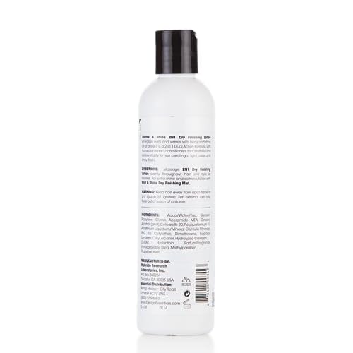 Design Essentials Define & Shine 2-N-1 Dry Finishing Lotion, for Frizzy and Curling Hair, 8 Ounce