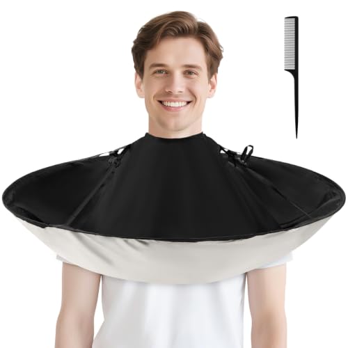 FEBSNOW Foldable Hair Cutting Cape with Reverse Umbrella for Adults & Kids
