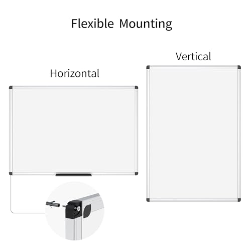 VIZ-PRO Magnetic Whiteboard/Dry Erase Board, 18 X 12 Inches, Includes 1 Eraser & 2 Markers & 4 Magnets