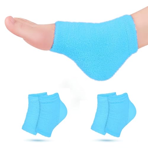 Castor Oil Pack Wrap Heel Socks for Plantar Fasciitis & Cracked Heels - 2 Pairs