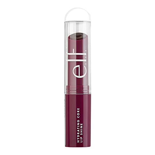 e.l.f. Hydrating Core Lip Shine - Tinted Lip Balm, Deep Berry