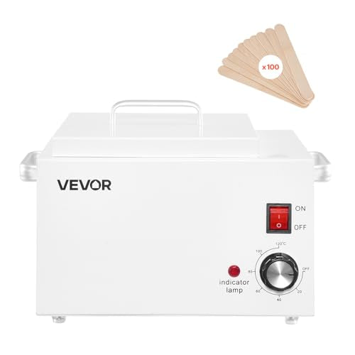 VEVOR Single Wax Warmer, 3000ML 300W Professional Wax Warmer for Hair Removal, 32 ¢µ- 248 ¢µ Adjustable & Non-Stick Waxing Heater Pot with 100PCS Waxing Sticks for Home Use, Beauty Salon, Spa