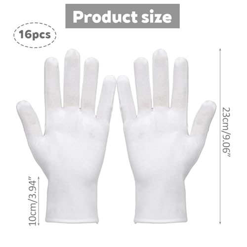 32 Pcs Reusable Cotton Gloves for Moisturizing & Inspection