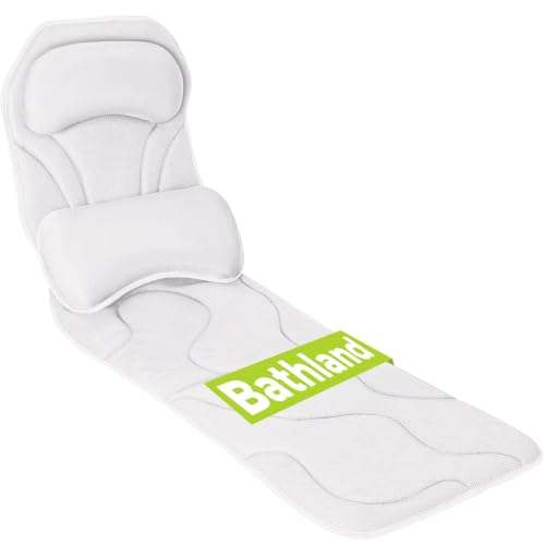Full Body Bath Pillow for Tub - Extra Long & Thick Tub Pillow with Head, Back & Lumbar Support, 168 Non-Slip Suction Cups, Soft 5D Mesh Spa Cushion, Fits All Tubs-Gift for Soaking