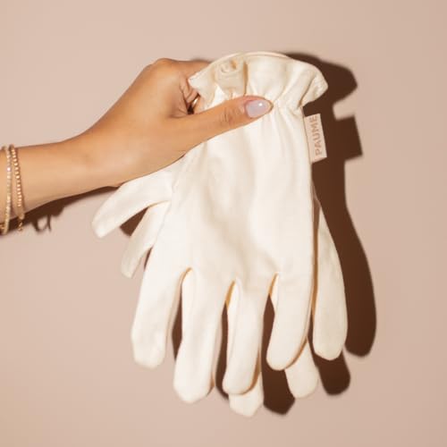 PAUME Organic Cotton Overnight Hydration Gloves for Dry Hands (1 Pair)