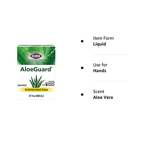 Clorox Healthcare AloeGuard Antimicrobial Soap, 27 Fl Oz Antimicrobial Hand Soap Pouch in Box | Antimicrobial Hand Soap Washes Germs on Skin | AloeGuard Hand Soap