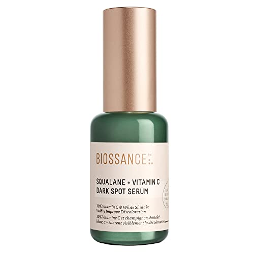 Biossance Squalane + Vitamin C Dark Spot Face Serum ? 10% Vitamin C Serum & White Shiitake ? Hydrating, Fragrance-Free, Non-Irritating, for Daily Use for All Skin Types