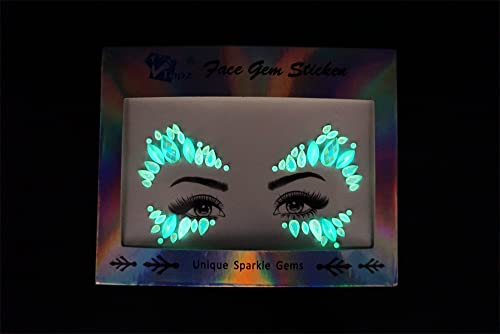 Face Jewels Stick On Festival Christmas Body Gems Glow In The Dark face gems carnival Luminous Crystals Rhinestone Sticker Neon Body Jewelry For halloween party