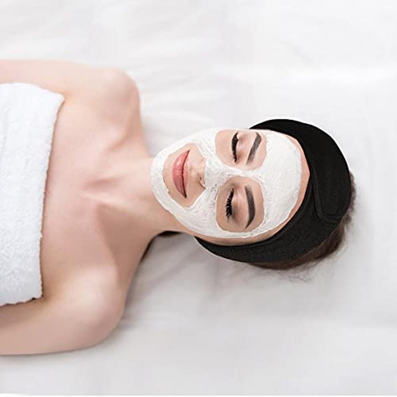 4-Pack Terry Cloth Facial Spa Headbands - Adjustable Makeup Wraps