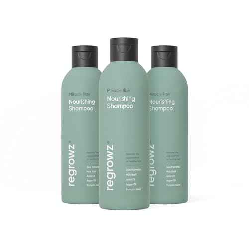 Regrowz Nourishing Shampoo 7.6 oz - Pack of 3 - Revitalise, Hydrate Dry and Dull Hair - Enriched with Aloe Vera, Saw Palmetto & Argan Oil - Nourish the Scalp & Restore Healthy Hair