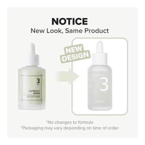 numbuzin No.3 Serum | Skin Softening Serum | Pores, Textured, Bumpy, Rough to Glass Skin | Bifida, Galactomyces, Niacinamide, Adenosine, Panthenol | 1.69 fl. oz.