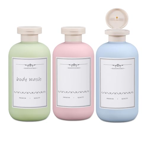 10oz Refillable Travel Shampoo Bottles - 3 Pack with Flip Cap