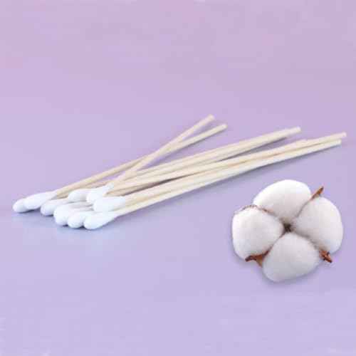 200 Pcs Cotton Swabs, 6 Inch Long Ear Buds with Extra Long Wooden Handle Ear Picks for Cleaning, Jewelry, Polishing, Makeup, Dogs
