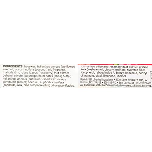 Burt's Bees Flavor Crystals 100% Natural Lip Balm, Red Raspberry with Beeswax & Fruit Extracts - 1 Tube,0.16 ounce