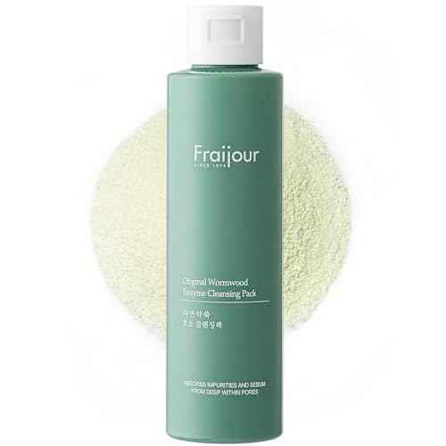 Fraijour Wormwood Enzyme Cleansing Pack ? Korean Powder Face Cleanser & Exfoliant with Papaya Enzyme, AHA BHA PHA, Low pH, Clears Acne & Pores, Smooths Texture, for All Skin Types, 2.82 oz.