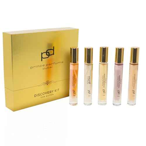Prince Parfums Dubai ? Women¡¯s Discovery Kit ? 4 Luxury Extrait de Parfum & 1 Eau de Parfum Sprays 10ml Each ? Al Hayat, Vanille Patchouli, Freesia Magnolia, Gourmand Vanilla, Amber Floral Gift Set