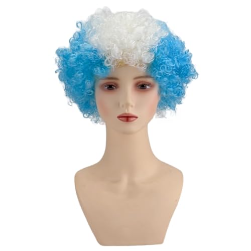 Argentina Flag Afro Wig for Football Fans - World Cup 2026