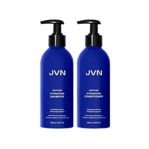 JVN Nurture Hydrating Shampoo and Conditioner Set, 20 Fl Oz, Detangles & Softens Hair, Moisture and Deeply Nourishing, Color Safe Hair Care for Women and Men, Silicone and Sulfate Free