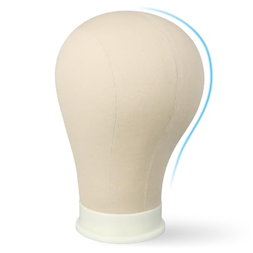 22 Inch Canvas Wig Head Mannequin for Styling & Display