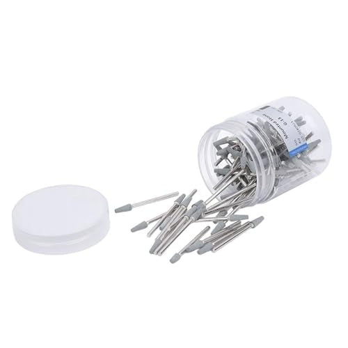 100 Pcs Tapered Nail Drill Bit Quartz Tungsten Steel Professional Round Top Cuticle Clean Drill Bit with Storage Box