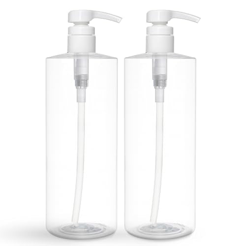 BRIGHTFROM 32 oz Pump Bottles, BPA-Free Shampoo Dispensers, 2 Pack