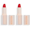 Revolution, Lip Allure Soft Satin Lipstick, Highly Pigmented & Smudge Proof, Long Lasting Creamy Satin Finish, Contains Vitamin E, Vibe Red, 0.11 oz (Pack of 2)