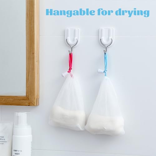 INVODA 60PCS Soap Mesh Bags - Double Layer Drawstring Net
