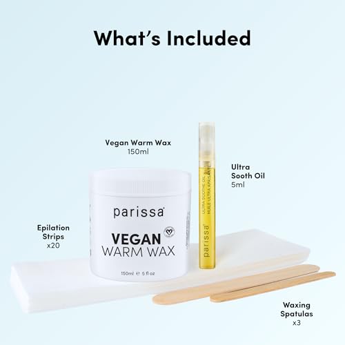 Parissa Microwavable Warm Wax Kit | Vegan, Salon-Quality Formula for Coarse Hair on Legs & Body | 5 fl oz (150 ml)