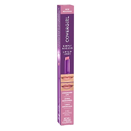 COVERGIRL Simply Ageless Lip Flip Liner, Amazing Petal, Pack of 1